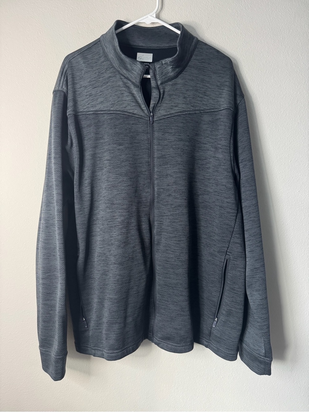 Greg Norman Shark Full Zip Performance Jacket Mens XXL Gray Golf Fleece